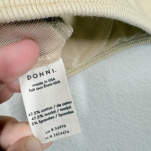 Donni Size Medium Triangle Bralette Cream Cotton Modal Blend Pullover Stretch - Picture 5 of 6